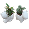 Ceramic Dog & Cat Asst w/ Foliage